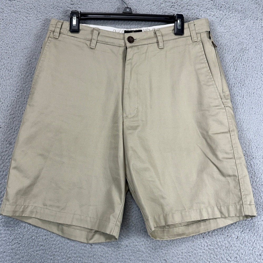 National Geographic Travel Collection Mens Khaki Shorts 33 Tan Flat Front Cargo